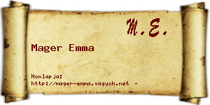 Mager Emma névjegykártya